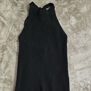 Black Sleeveless Ribbed Top